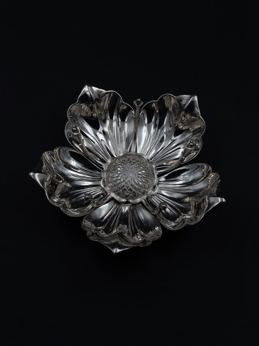 Silver-Plated Flower Ashtray