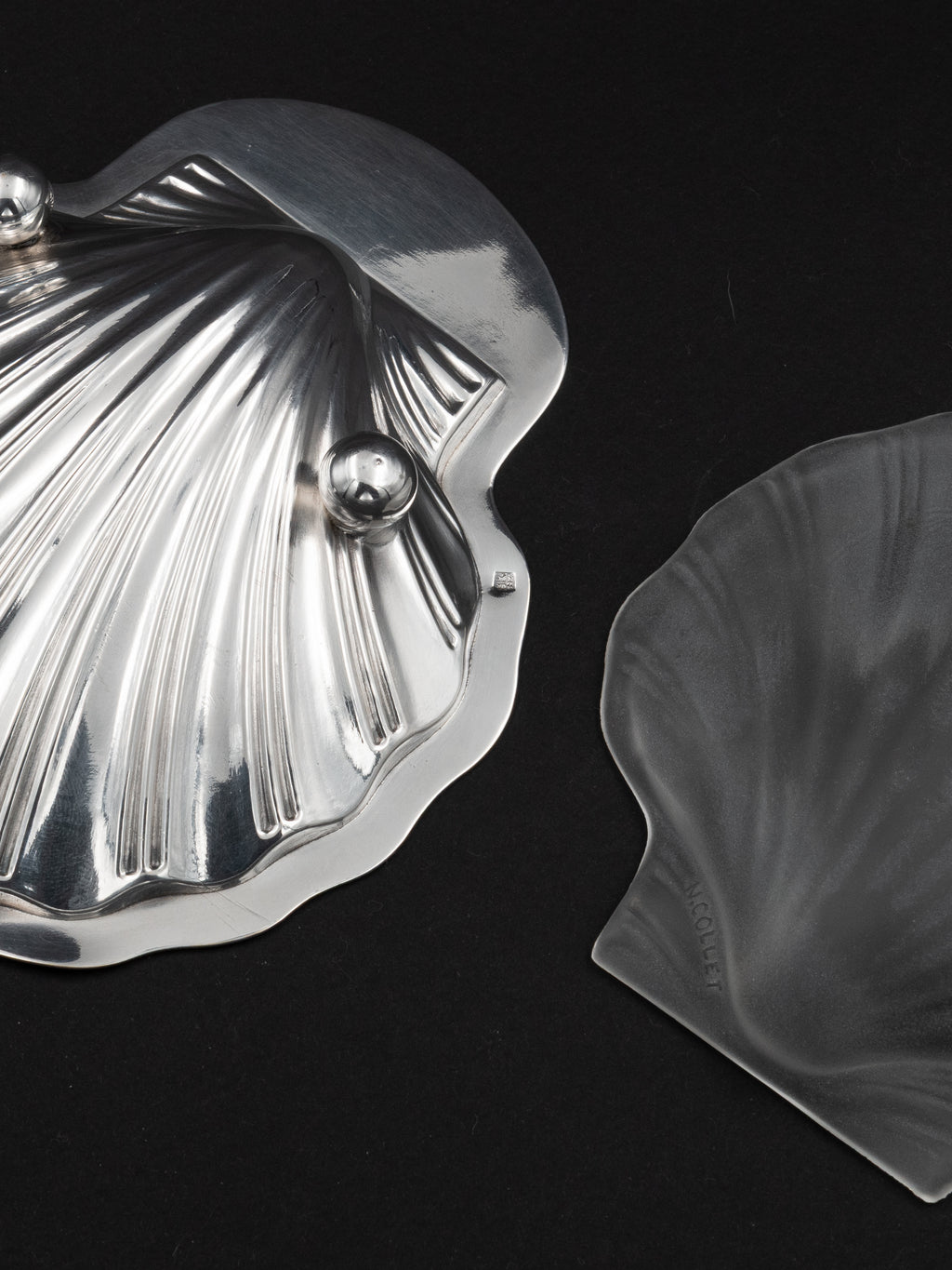 N. Collet Shell Butter Dish & Knife Set