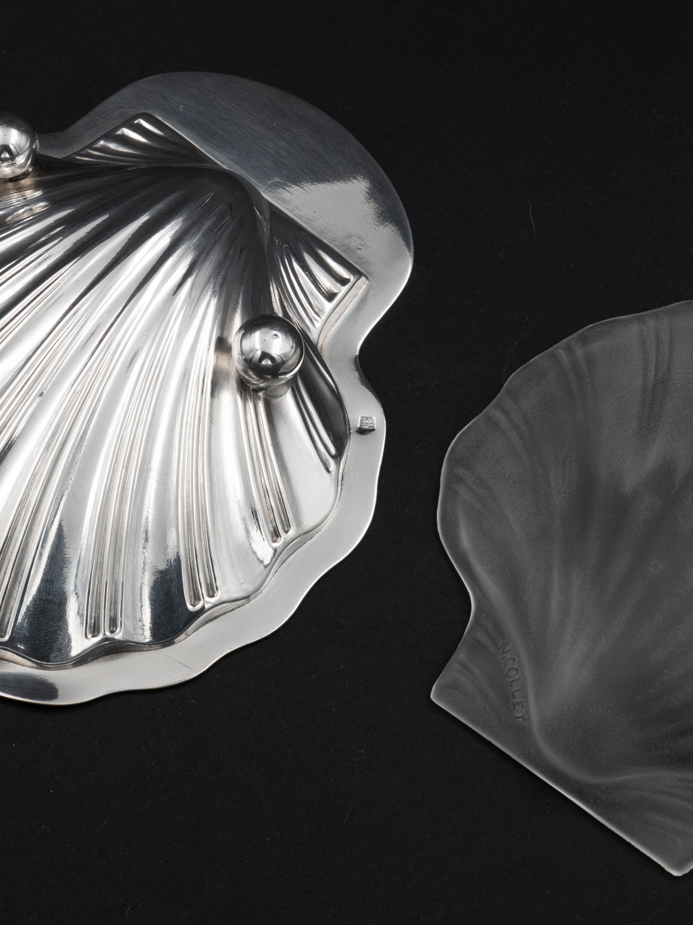 N. Collet Shell Butter Dish & Knife Set