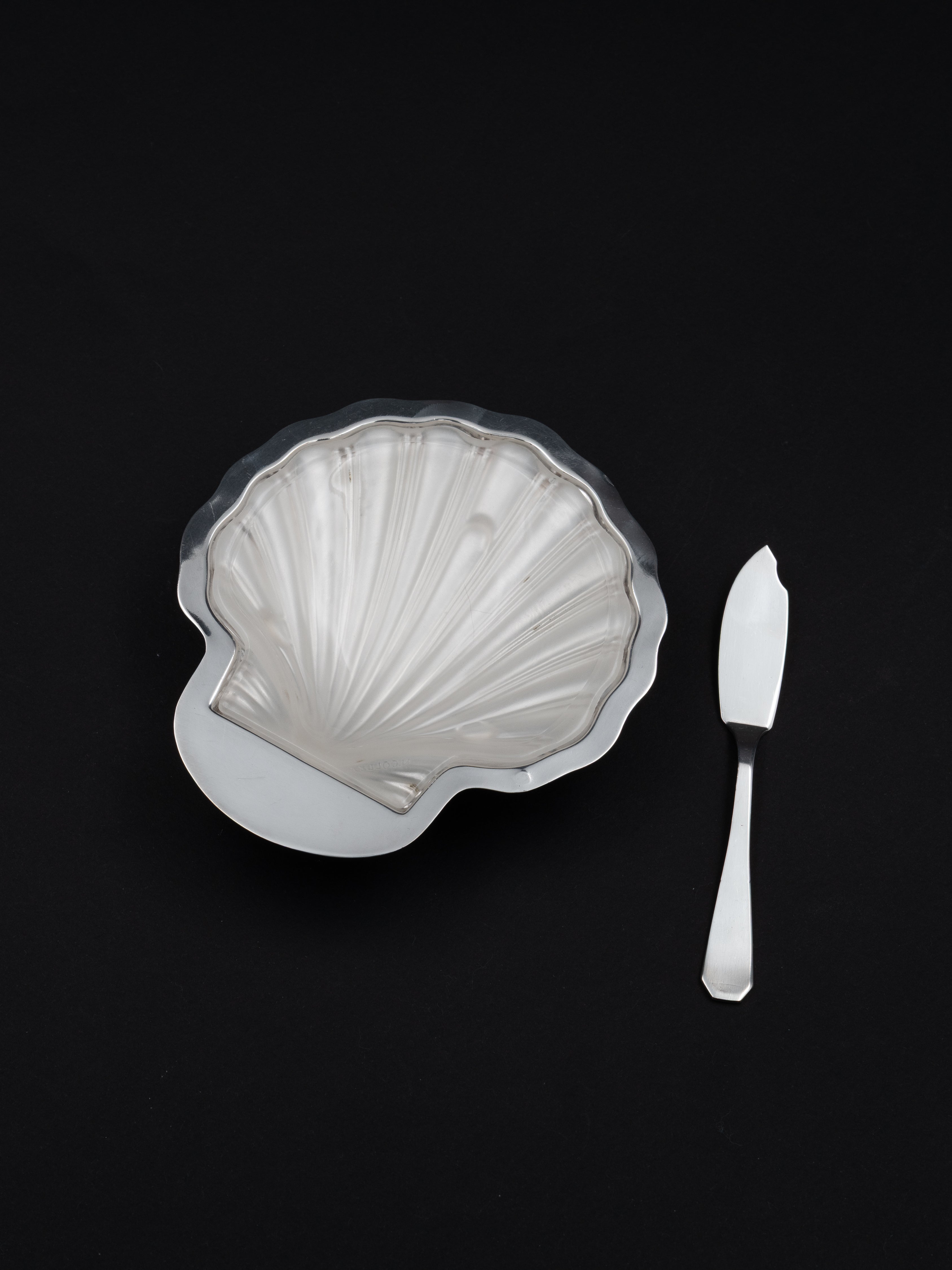 N. Collet Shell Butter Dish & Knife Set