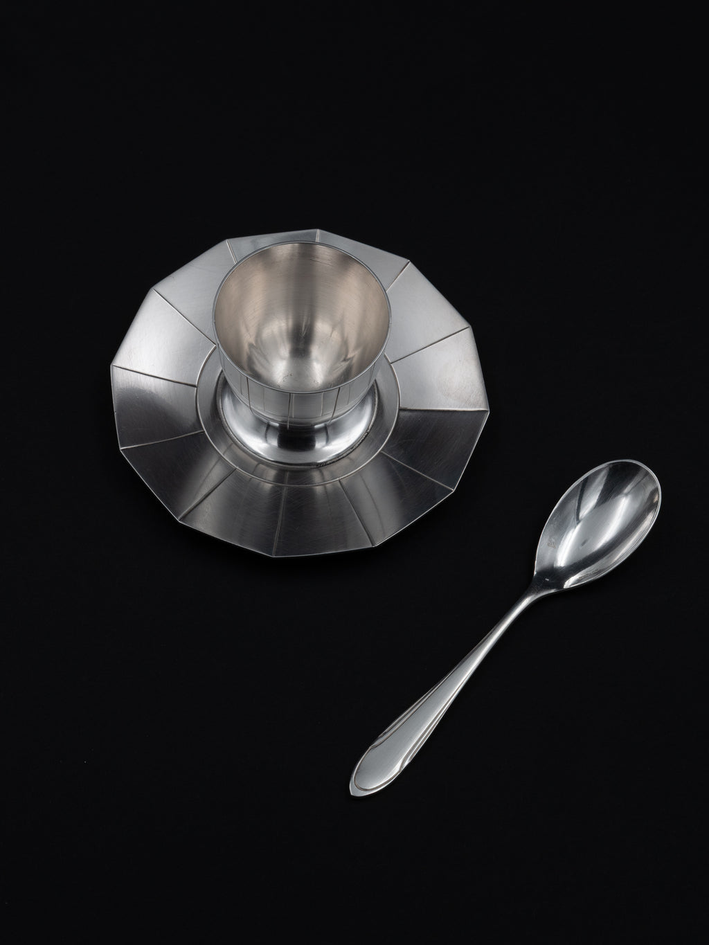 Art Deco Egg Cup & Spoon by Ercuis