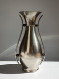 Dovo Twin-Handled Metal Vase with Wooden Beads