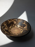 Stoneware Bowl with Galloping Horses in Relief