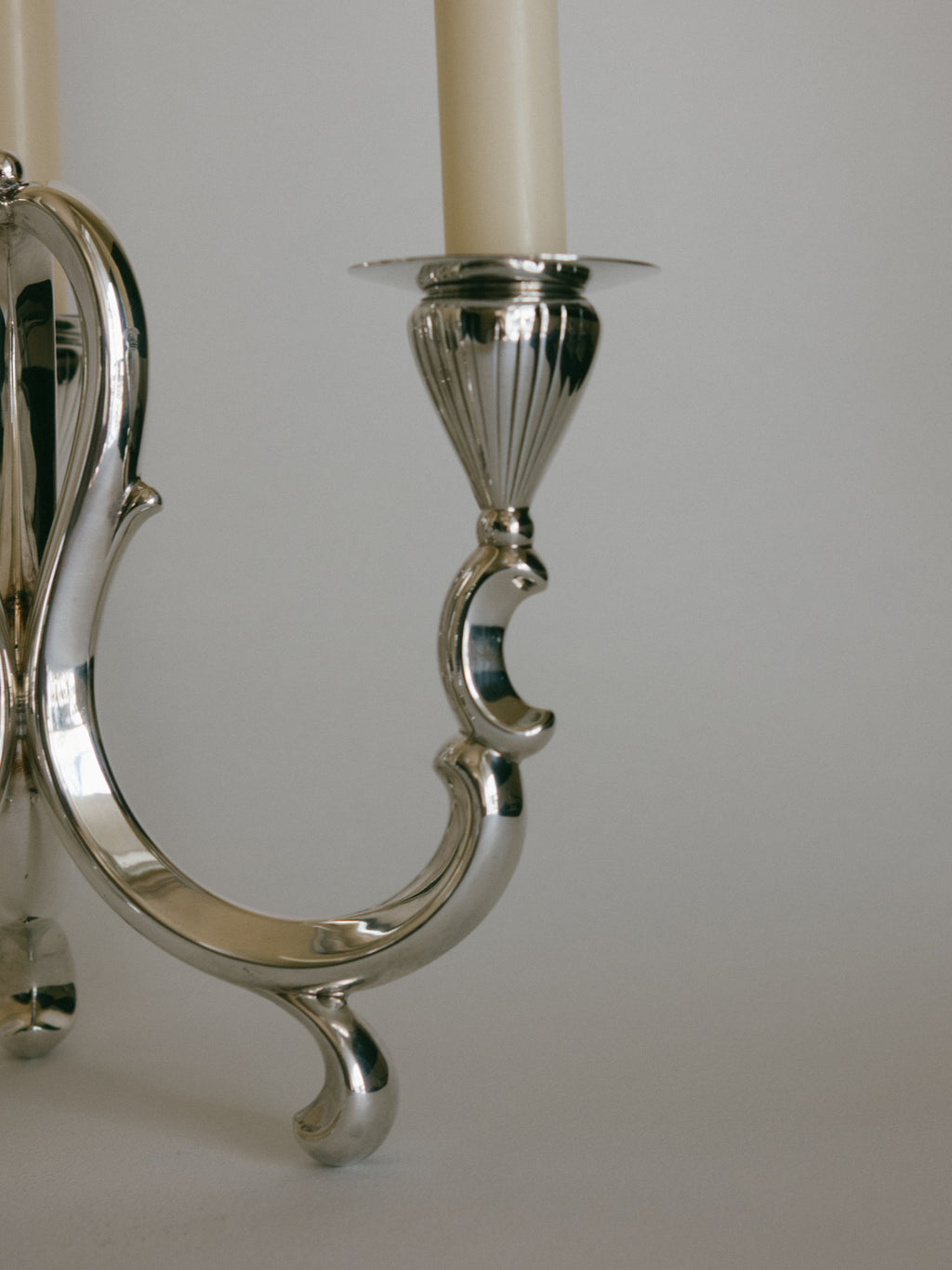 Silver-Plated Three-Light Candelabra