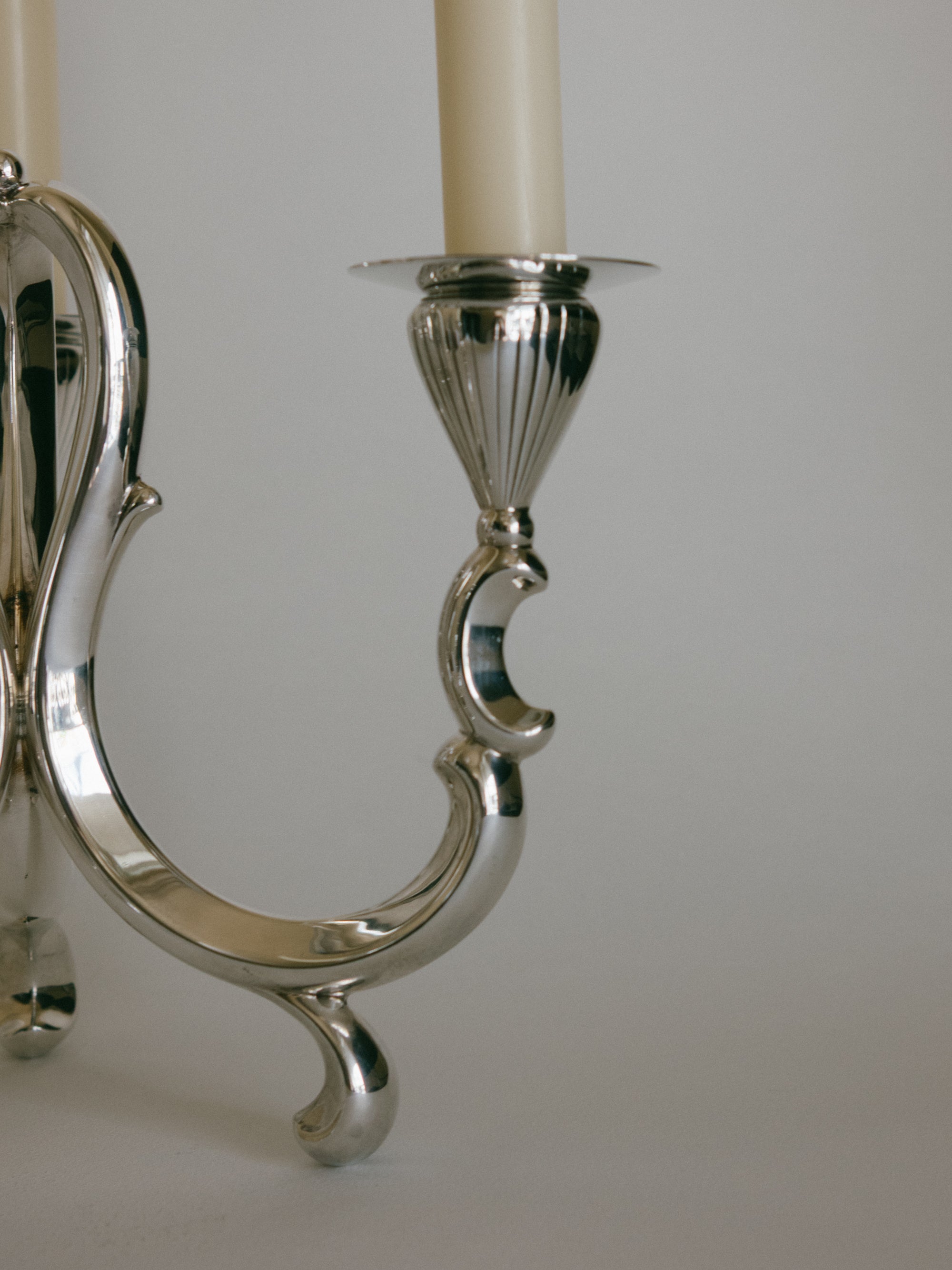 Silver-Plated Three-Light Candelabra
