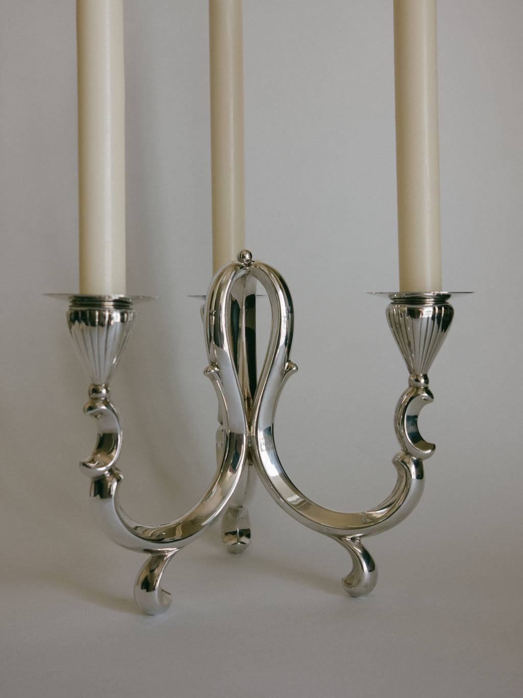 Silver-Plated Three-Light Candelabra