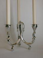Silver-Plated Three-Light Candelabra