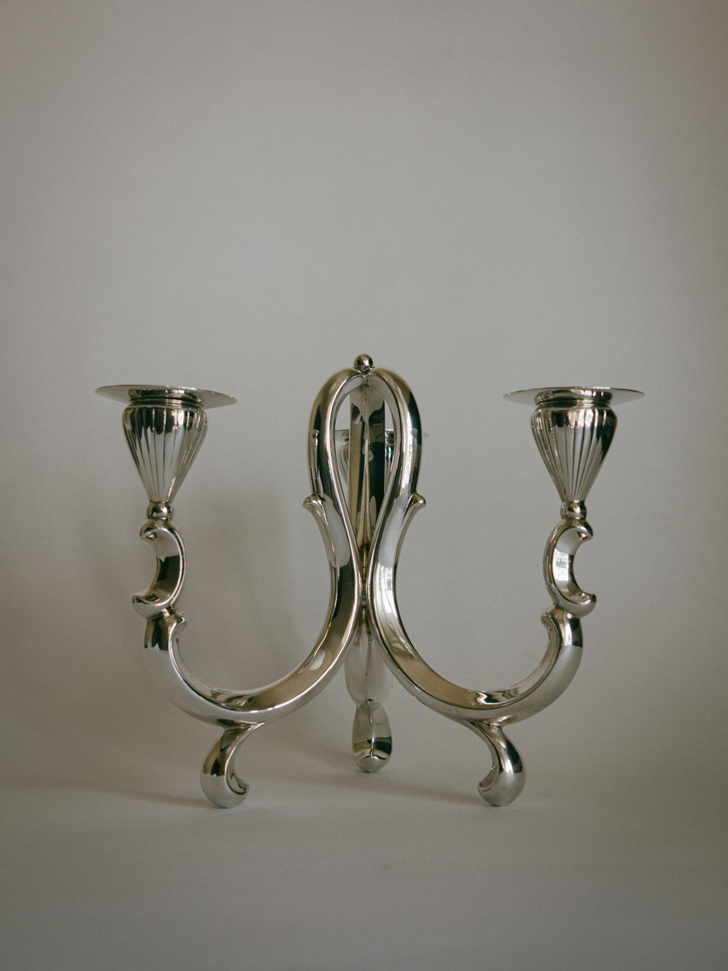 Silver-Plated Three-Light Candelabra