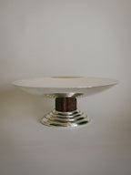 Puiforcat Silver-Plated Archival Tazza Centrepiece with Marbled Stem