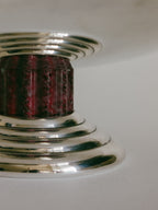 Puiforcat Silver-Plated Archival Tazza Centrepiece with Marbled Stem