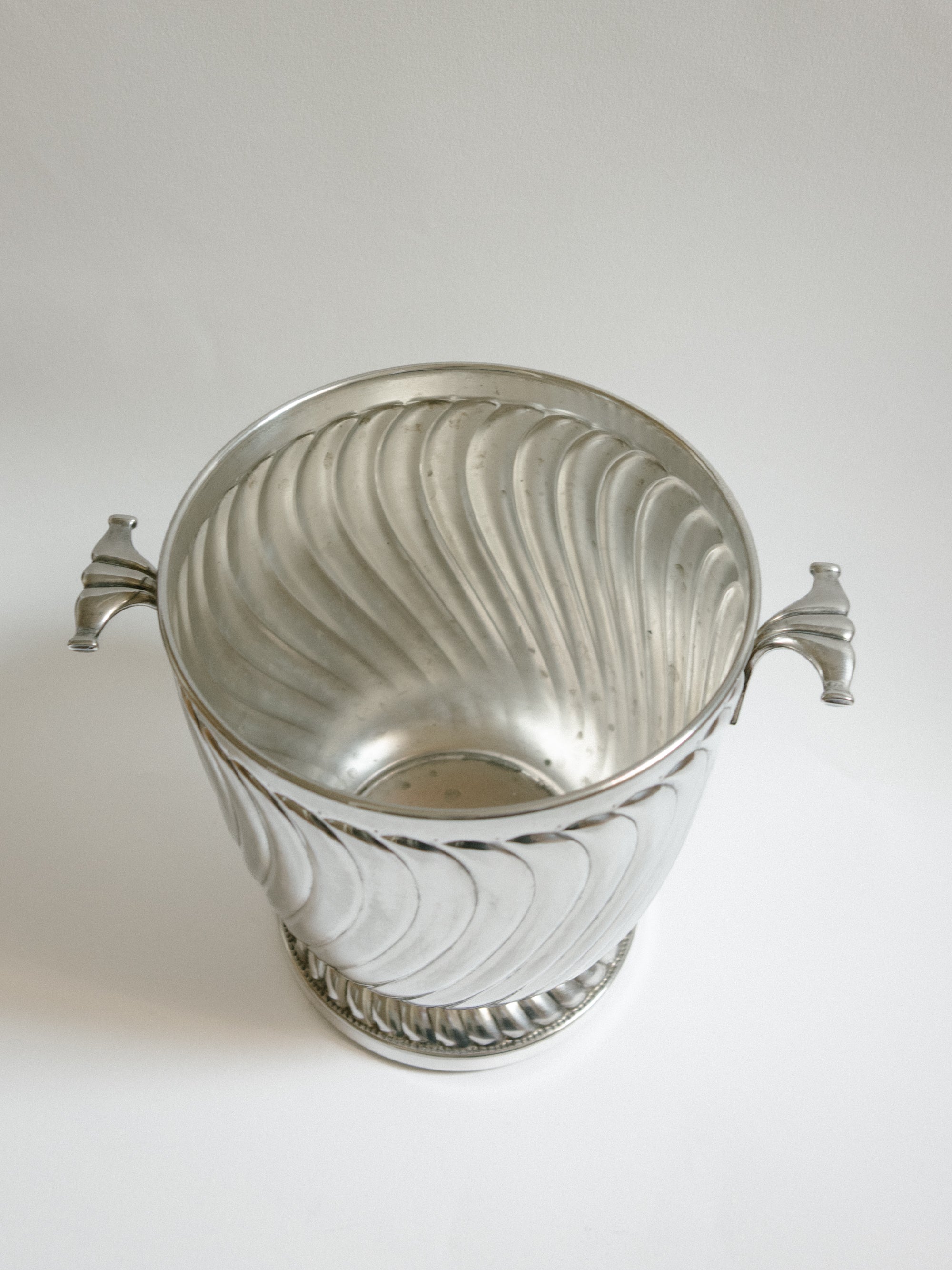 Silver-Plated Ribbed Champagne Bucket