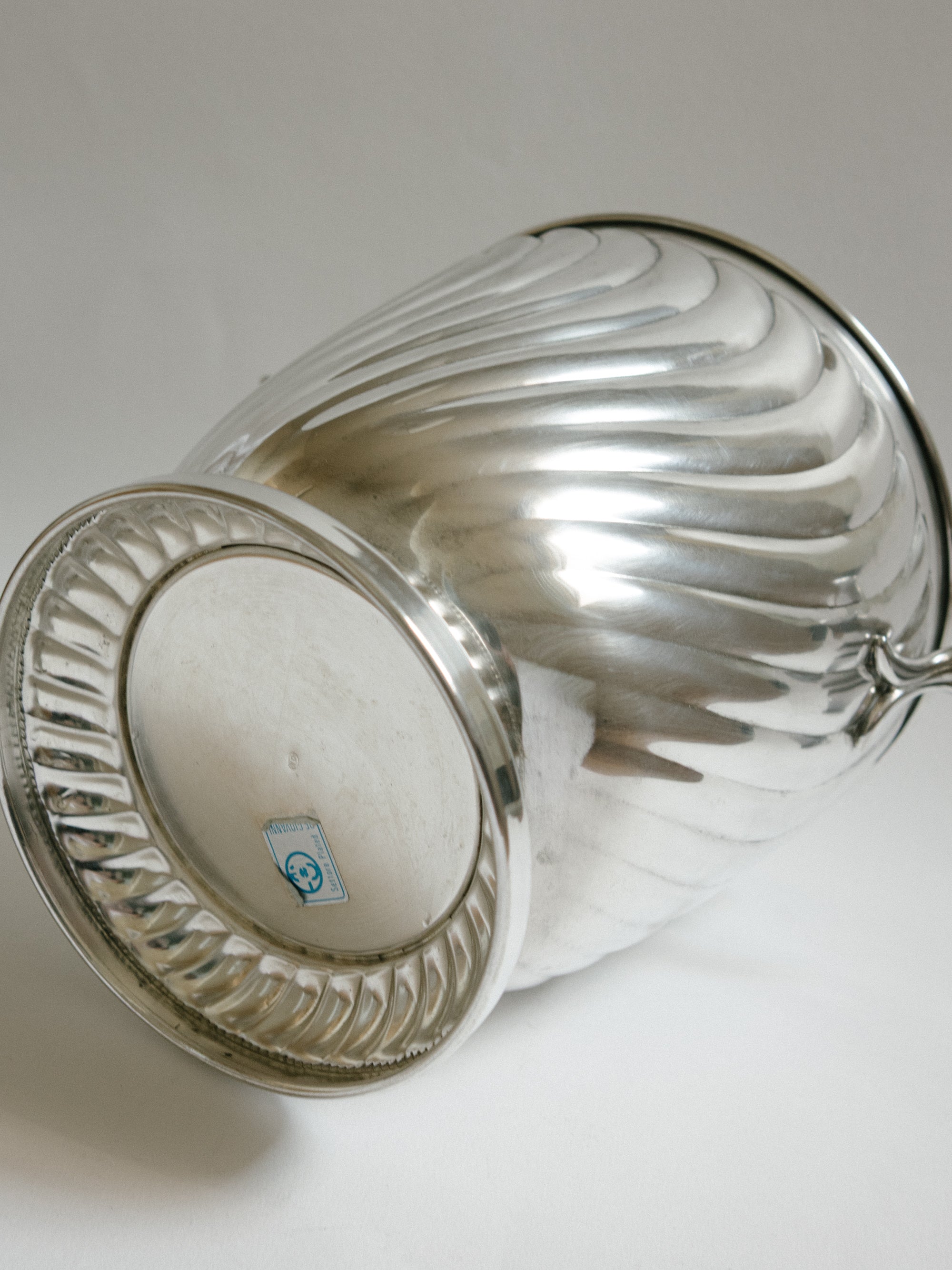Silver-Plated Ribbed Champagne Bucket