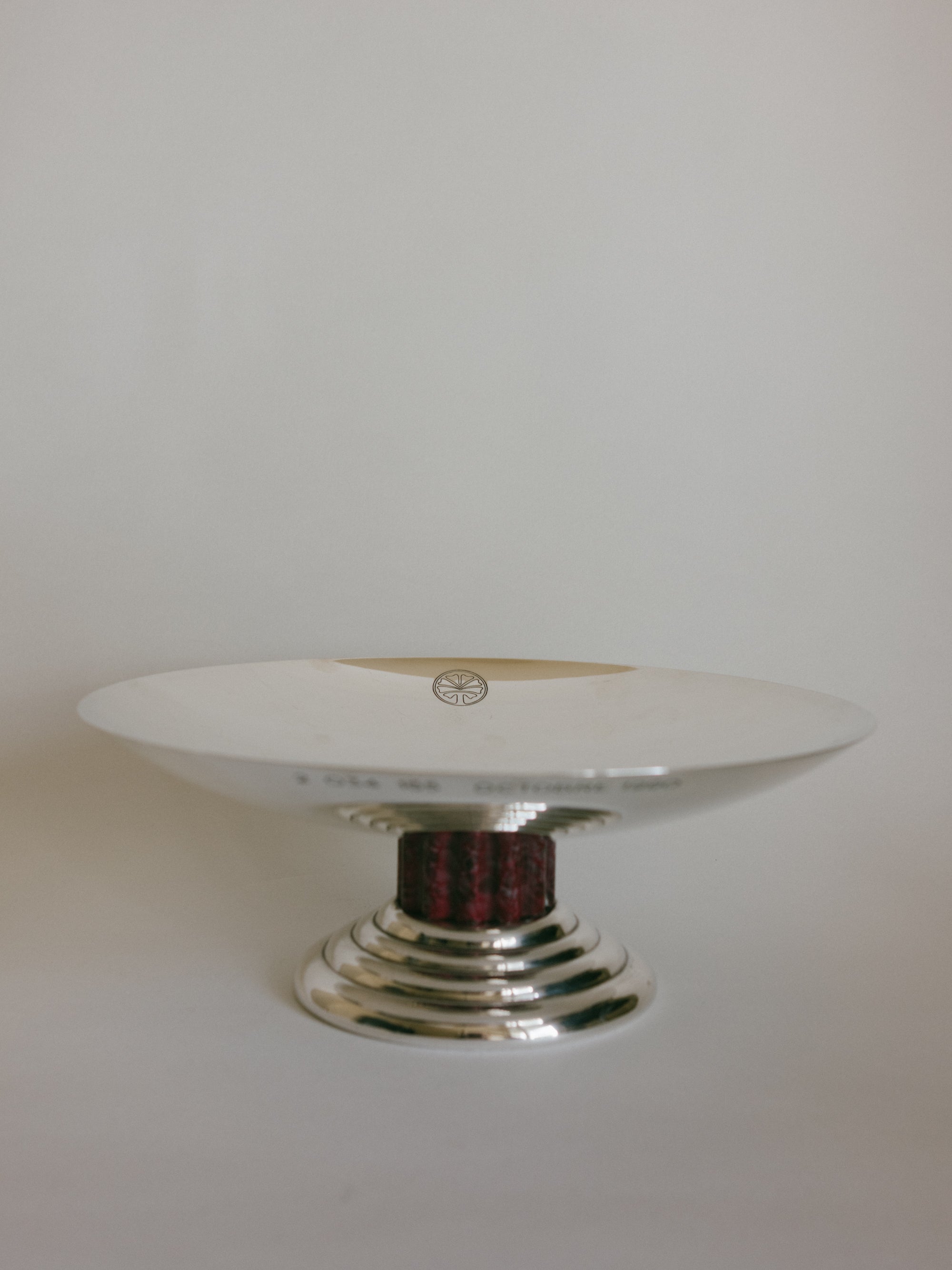 Puiforcat Silver-Plated Archival Tazza Centrepiece with Marbled Stem