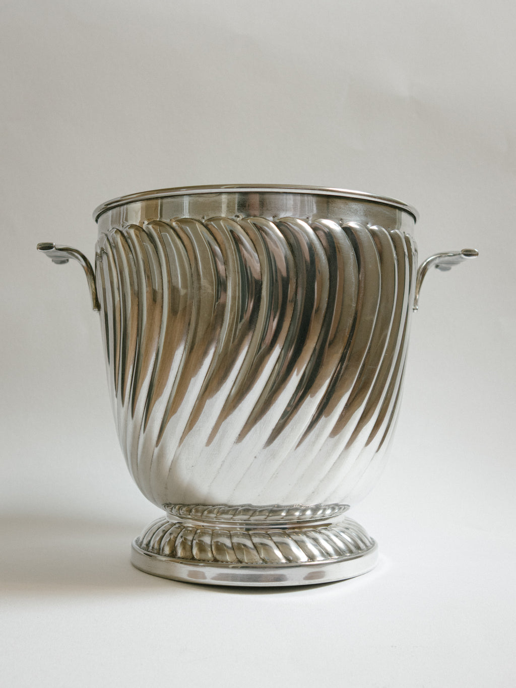 Silver-Plated Ribbed Champagne Bucket